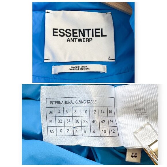 Essentiel Antwerp Wakeboard Blue Puffer jacket, Size 44 EU/US 12 - Picture 13 of 16